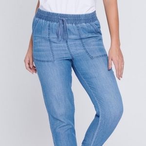 Theard & Supply 100% Lyocell Soft Flowy Elastic Wasit Chambray Joggers Womens L